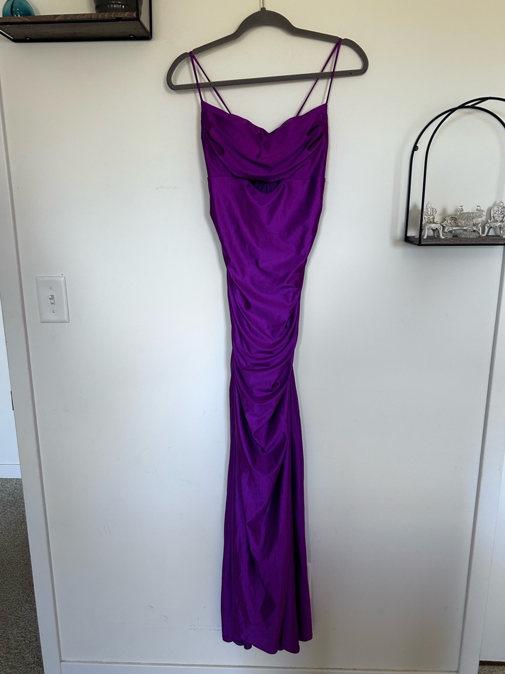 NWT City Studio Magenta Strappy Maxi Formal Prom Homecoming Dress Size 15/16
